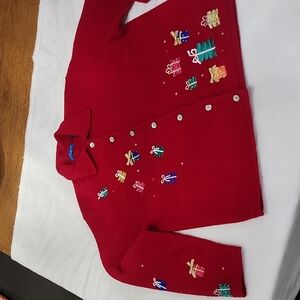 Karen Scott Vibrant Red Cardigan